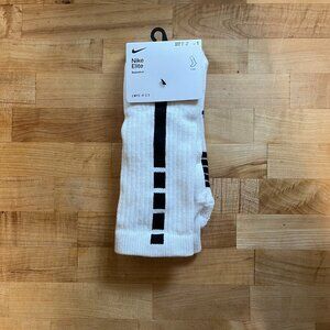 New Men's Large 8-12 Nike Elite Grip Basketball Dri Fit Crew Socks White
